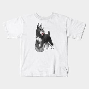 Dog - Schnauzer - Black and Silver Kids T-Shirt